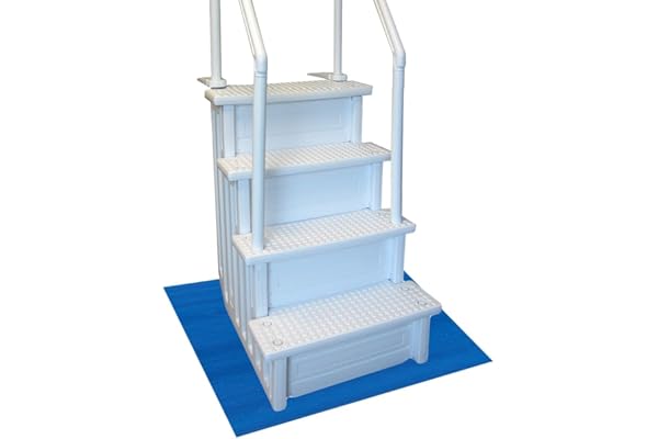 RESILIA Stay-Put Swimming Pool Ladder Mat - Non-Slip, Wide Ribbed, Protective Pad, 36 Inches x 36 Inches, 0.125 Inch Thick, P