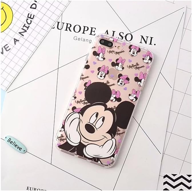 Cartoon Mickey Minnie Mouse Transparent Soft Silicone Phone Case Back Cover for I Phone XR (I Phone XR/Mickey)