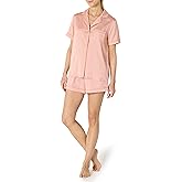 Amazon Essentials Women's Satin Short Sleeve Button-Down Top and Short Sleepwear Pajama Set