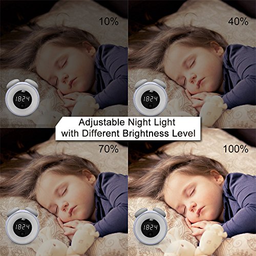 image for Alarm Clock with Wake Up Light, Hobest Rechargeable Digtal Alarm Clock