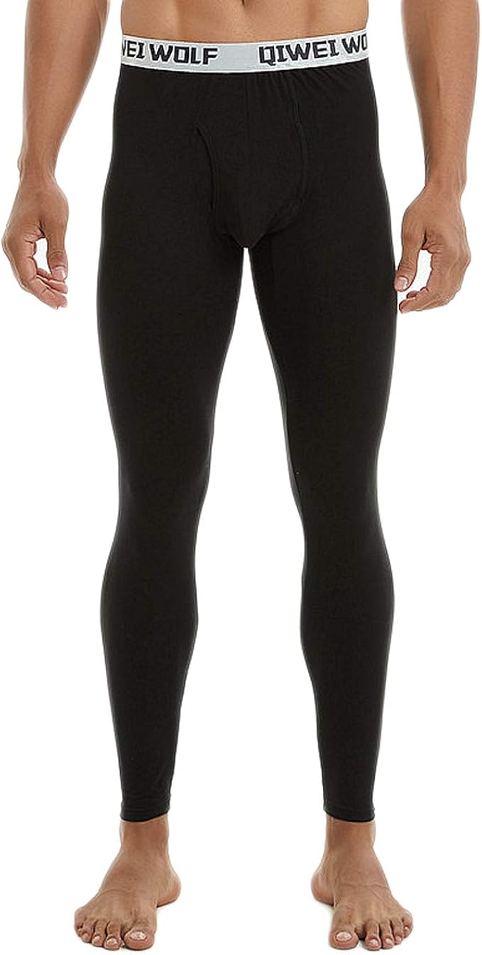 Amazon Clouspo 長ズボン下 メンズ 前開き 快適 柔らか暖か 保温インナー ロングタイツ 肌着 １枚 ２枚 ブラック L タイツ 通販