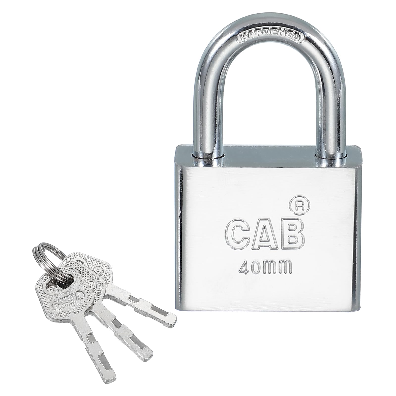 PATIKIL Pin Tumbler Padlock 40mm (1-9/16"), Keyed Different Locks Stainless Steel Padlocks Harden Shackle with Keys for Indoor Outdoor Door, Silver