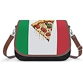 Italy Flag Italian Pizza Fashion Crossbody Bags for Women Custom Shoulder Handbags Travel Purses with Strap
