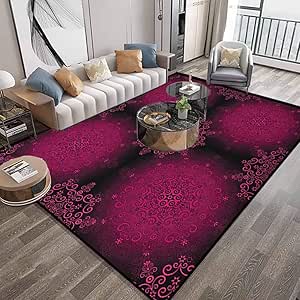 Alfombra para recámara de color morado suave de 5 pies 2 pulgadas x 7