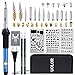 Uolor 45 Pcs Wood Burning Kit, Pyrography Wood Burner Set with Adjustable Temperature Woodburning Pen, Embossing/Carving/Soldering Tips, 4 Stencils, 2 Pencils, Stand and Carrying Case
