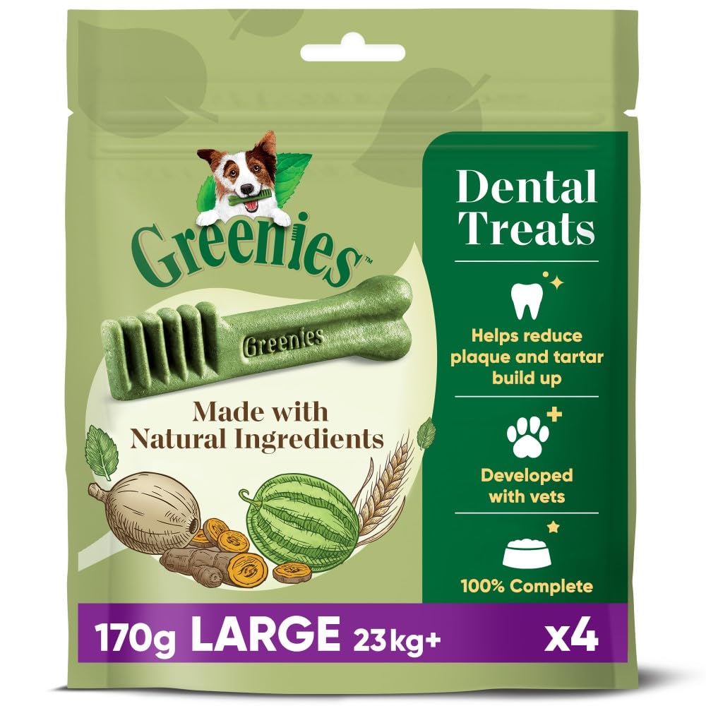 Greenies The Smart Dental Treat 24 Chews, Daily Original Large Dog Treats, Pack of 6 (4 x 170 g)