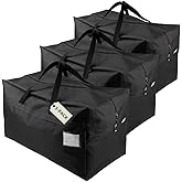 Pack of 3, 100L Water-Resistant Storage Bags for Festival Ornament Lights, Toys Dolls Organizer, Large House Moving Bags, Tra