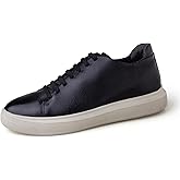 VELZANI Salu Men’s Invisible Elevator Shoes – Gain 3.15” (8 cm) Height – Genuine Leather Salu – Casual Sneakers – Inches Taller