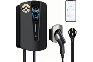 EVAYAFOX Level 2 Electric Vehicle Charger,48Amp/240V, 25ft Cable FCC/UL Indoor/Outdoor J1772 EV Car Charging Station w/App Control, WiFi Enabled (Black/NEMA 14-50)