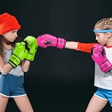 Grosee Kids Boxing Glove 6oz 8oz Pink Youth Training Sparring Kids MMA Gift view 8