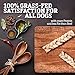 Buffalo Range Rawhide Dog Treats | Healthy, Grass-Fed Buffalo Jerky Raw Hide Chews | Hickory Smoked Flavor | Jerky Braids, 5Count