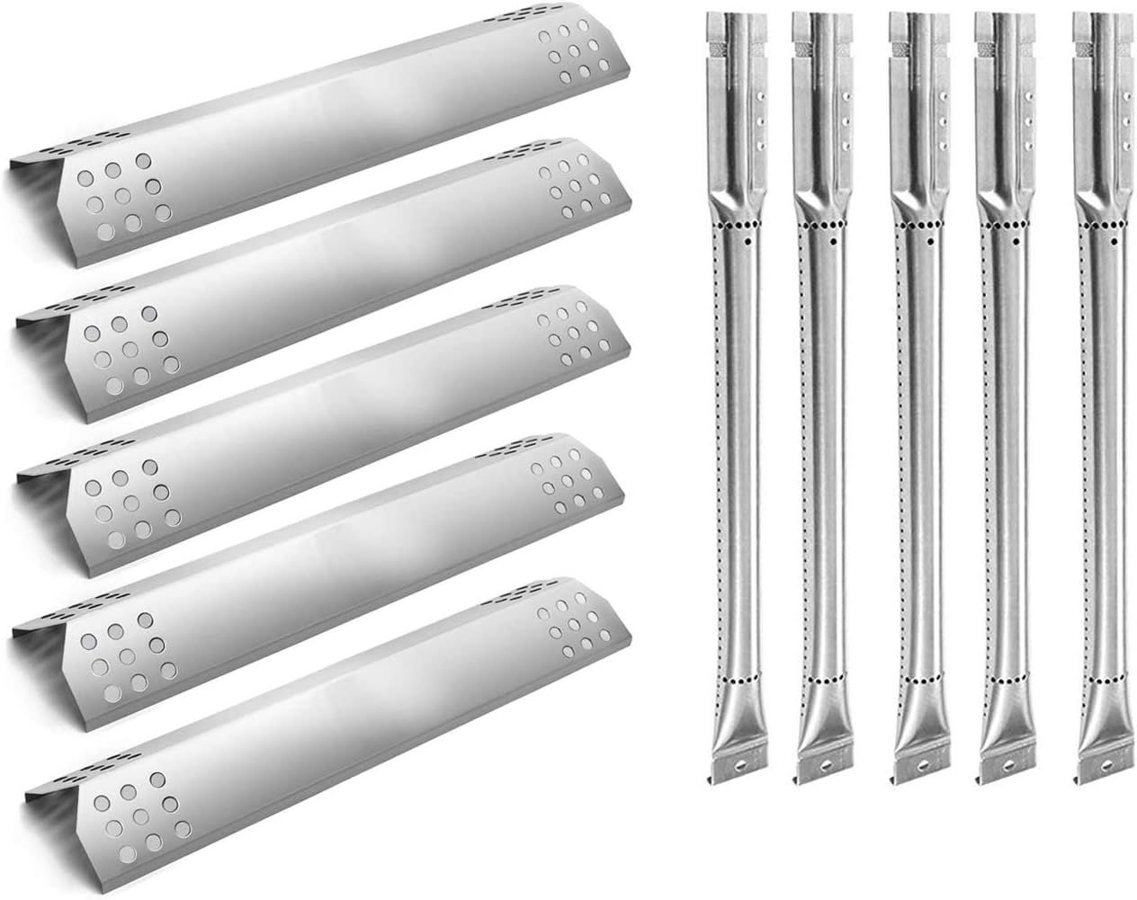 Hongso Stainless Steel 5 Burners Pipe Tube and 5 Heat Plates Shield Tent Repair Kit Replacement Parts for Jenn-Air Gas Grill 720-0709, 720-0709B, 720-0727, Kitchen Aid 720-0709C, SBE6415-SPG4515 : Garden & Outdoor