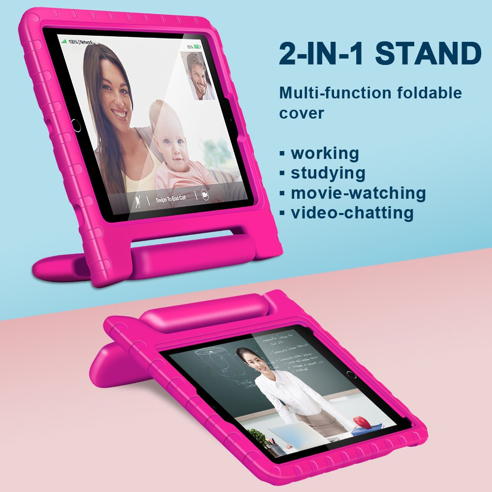 New iPad 9.7 2018 2017 Kids Case 9.7in iPad Air 1 2 Case Shockproof Childproof Lightweight With Screen Protection Convertible Handle Stand Tablet Case for 6th 5th Generation iPad 9.7\