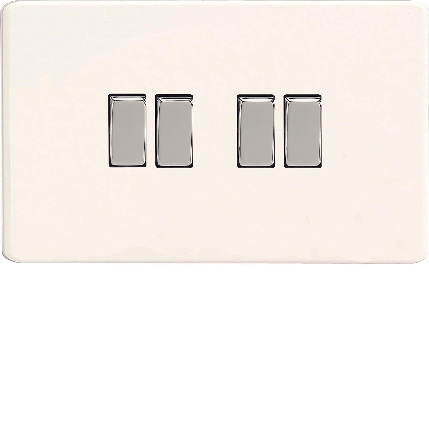 Varilight XDQ9S 4 Gang 10A 1 Or 2 Way Rocker Switch (On A Twin Plate)