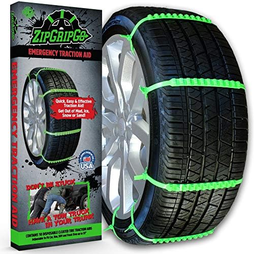 New! ZipGripGo Emergency Zip Tie Car Tire Traction Chains Disposable