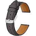 BISONSTRAP Texture Leather Watch Straps for Women and Men, Watch Replacement Bands with Quick Release, 16mm 18mm 19mm 20mm 22mm