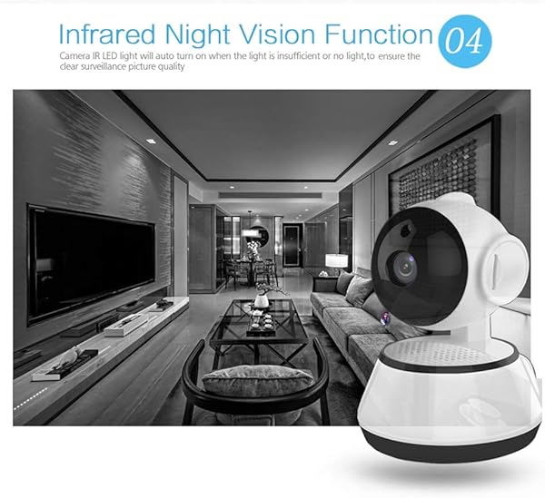 ZUEN Drahtlose Kamera WiFi Remote Monitor 720P HD Nachtsichtberwachung Home Smart Security Camera