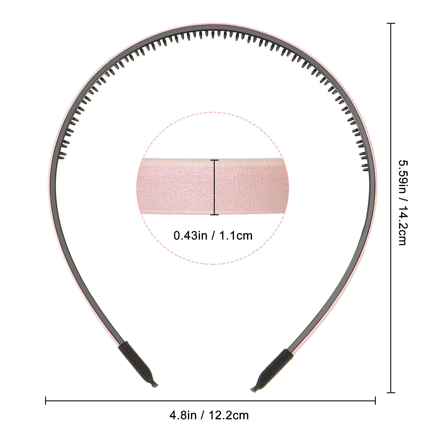 6 Pieces Skinny Leather Covered Headband Plastic Skinny Headband Hair Loop Clasp Hairbands Solid Simple Headband for Women and Girls (Lustrous Pink, Rose Red, Blue, Gold, Silver and Grey) : Beauty