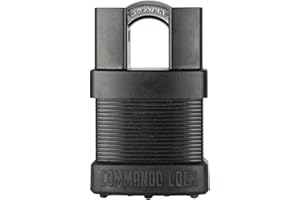 Commando Lock High Security Padlock Single - Military Grade Ideal for Storage Sheds, Toolboxes, Worksite, Gym Locker Lock, Portable Door Lock, Bolt Cutter Proof, Steel Alloy Design