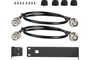 Phenyx Pro PTU-71 BNC Antenna Kit, Two Connecting Cables 50cm/1.6FT for Front-Mounting Antennas, Metal Rack Plates Included