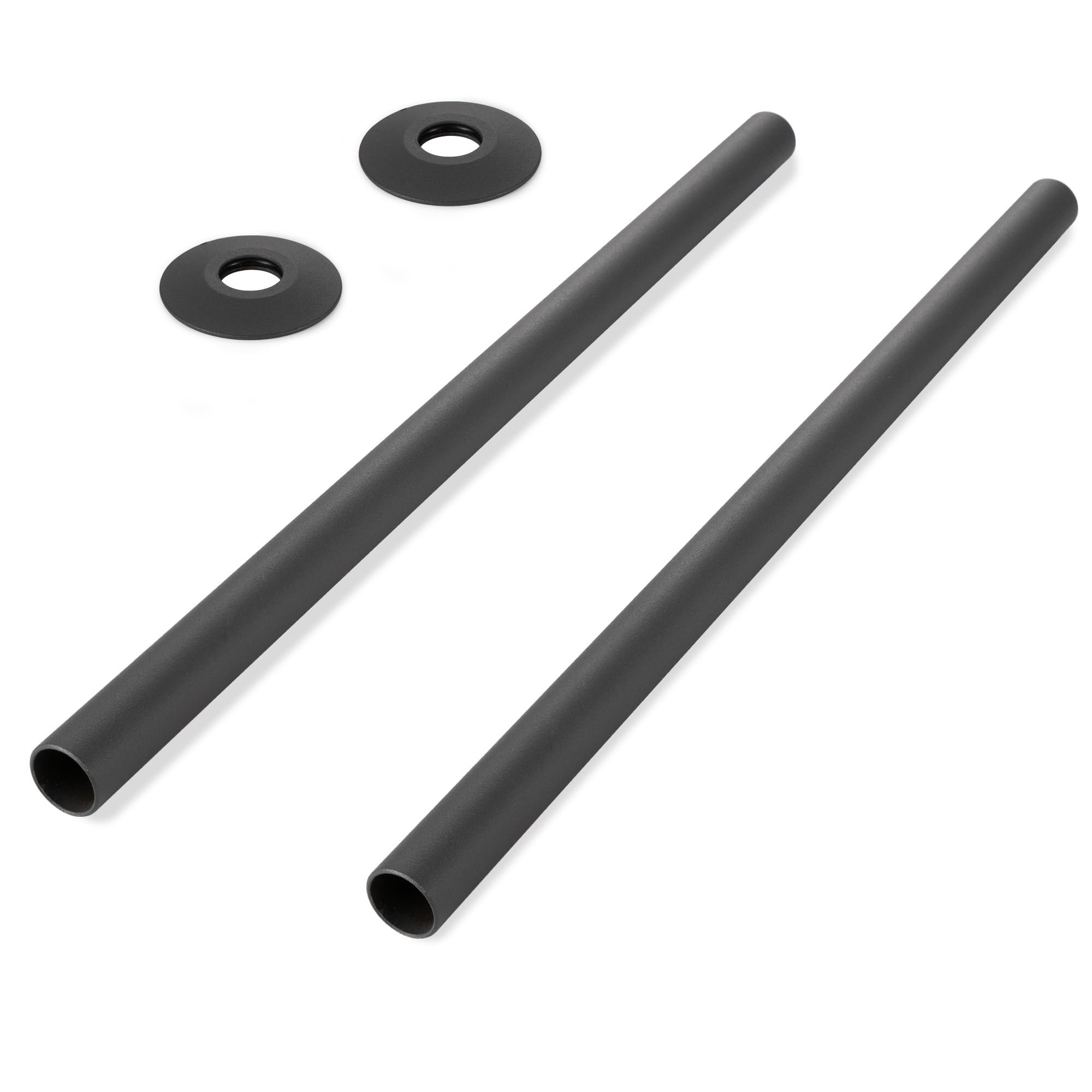 VANCOCO 2Pcs 300mm×15mm Radiator Pipe Sleeves, Anthracite Radiator Collars Cover Pair Radiator Pipe Covers