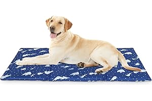 PETZOOKA Dog Cooling Mat Self-Cooling Pet Mat,Double-Sided Cooling for Kennels, Crates and Beds, Blue, Summer Essential for P