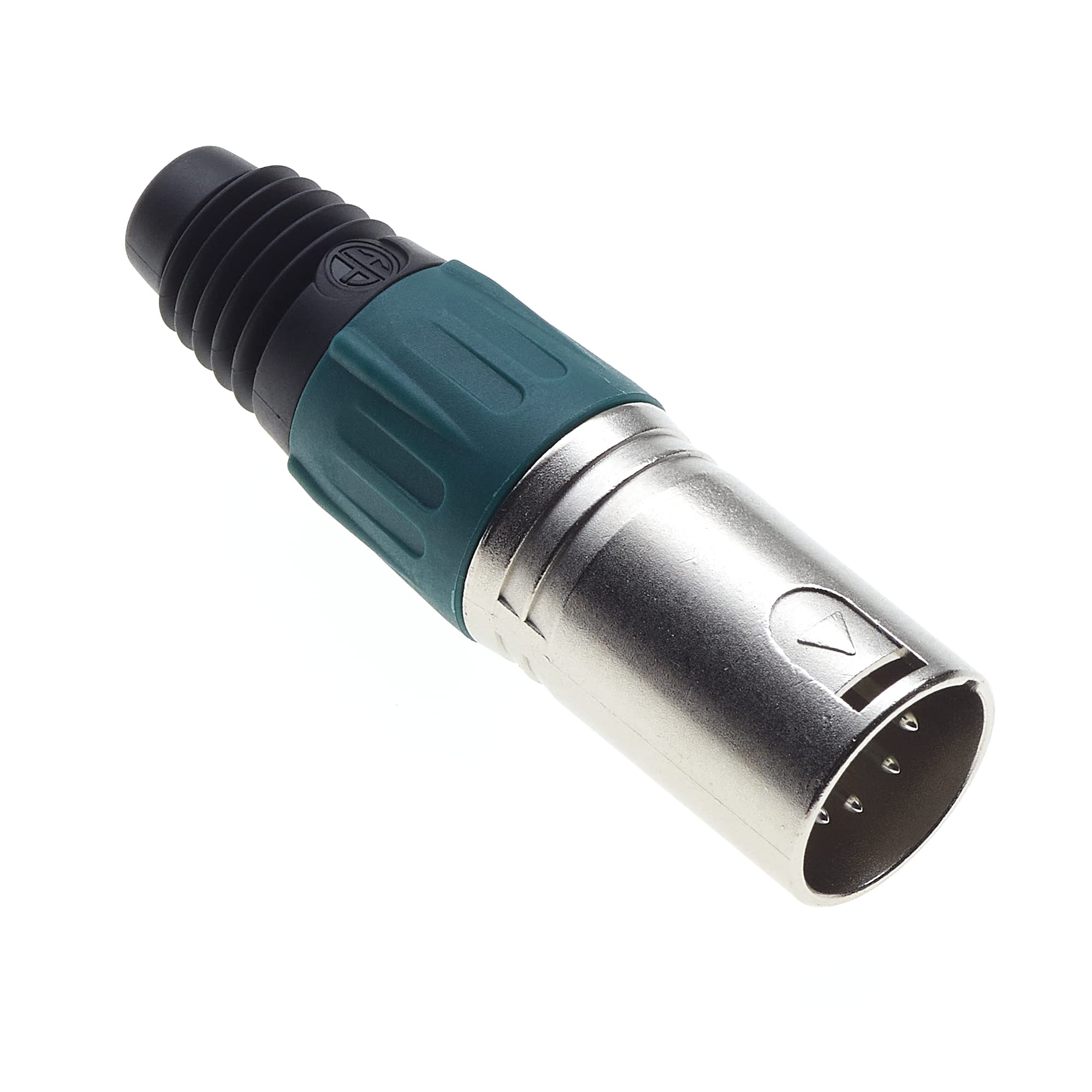 Keple 5 Pole XLR Plug, Green - Male Audio Mic Microphone DMX Plug Jack Plug, Nicked-Plated Adapter, Metal Construction Connector With Plastic Housing