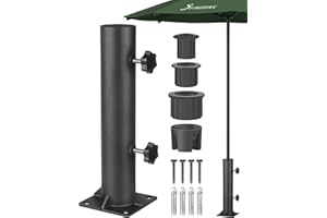 YINGDIKE Patio Umbrella Stand Base - Reinforced Heavy Duty Outdoor Umbrella Holder and Clamp on Decks, Deck Umbrella Mount in