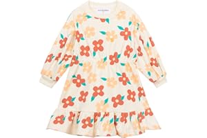 Mud Kingdom Little Girls Love Heart Smocked Sweatshirt Dress Long Sleeve Colorful