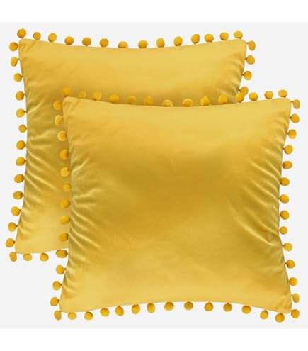 Ramirar - Funda De Almohada Decorativa Para El Hogar, Sala De Estar, Cama, Sofá De Algodón Y Lino, Color Amarillo Y Naranja, Color Amarillo