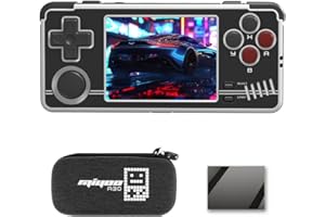 CREDEVZONE Miyoo A30 Handheld Game Console 2.8-inch 640*480 IPS Screen 2600mAh Compatible with WiFi Multiplayer Portable Case Black White