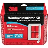 3M Indoor Window Insulation, Insulator Kit for 2 Windows 3ft x 5ft, Keeps Cold Air Out and Warm Air In, Includes Heat Shrink 