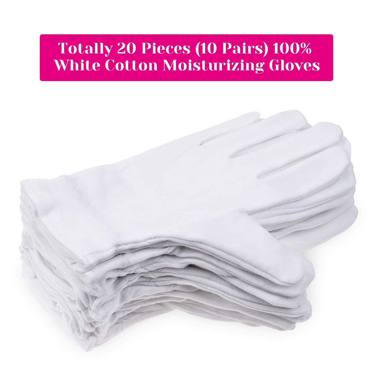 100% Cotton Gloves for Dry Hands Eczema, Selizo 10 Pairs White Cotton Gloves for Women Dry Hands Moisturizing Cosmetic Sensitive Irritated Skin Spa : Beauty