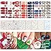 TailaiMei 15 Sheets Christmas Nail Stickers, 7 Sheets Nail Wrap Stickers and 8 Sheets Nail Decals Stickers, Full Wraps Strips and Self-Adhesive Set for DIY Nail Art (1000Pcs)