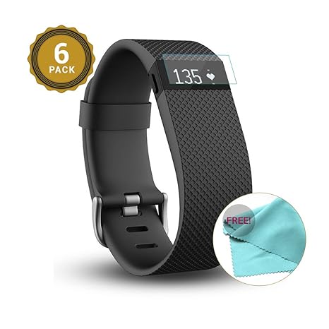 EXINOZ® Fitbit Charge HR Displayschutz PACK OF 6 | Hochgradiger Schutz mit 1 Jahr Umtauschgewährleistung | Nur das Beste für 