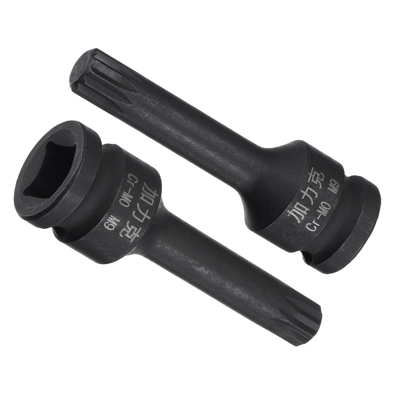 CoCud Impact Hex Bit Socket, M9 Metric 60mm Long, Chrome Molybdenum Steel One Piece Construction 3/8" Drive Impact Socket - (Applications: for Installation Removal Fasteners), 2pcs