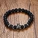 Mengpa Mens Womens Beaded Bracelets Stone Lava Rock Lion Head Crown Healing Energy