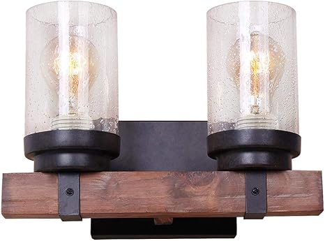 Anmytek Wall Lamp Wooden Wall Light Wall Sconce Fixture With