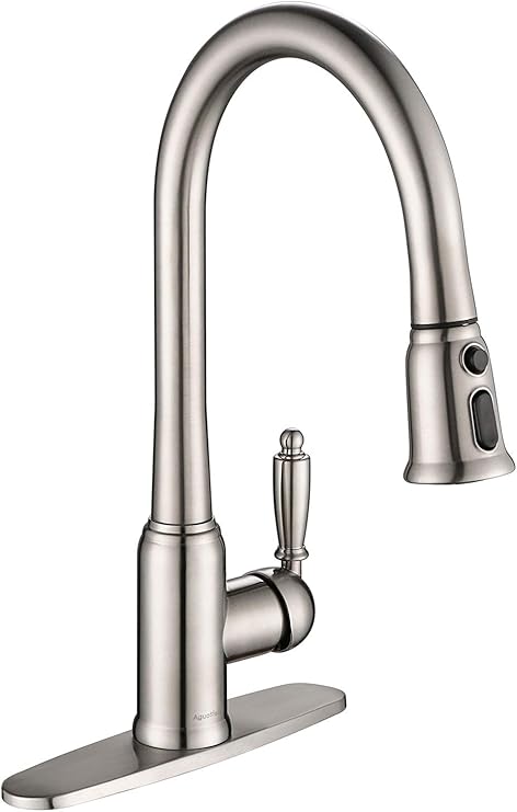 Aguastella As51bn Brushed Nickel Kitchen Sink Faucet With Pull