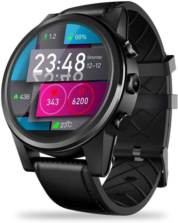 PQFYDS GPS Smartwatch, Zeblaze Thor 4 PRO 4G Smart Watch 1.6 inch Crystal Display GPS/GLONASS Quad Core 16GB ROM 5.0MP Camera Support Nano SIM Compatible with Android/iOS