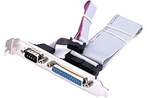 axGear Motherboard Serial & Parallel Port Bracket DB9 DB25 RS232 COM Port Header Cable Connection