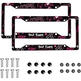 Hope Breast Cancer License Plate Frame 2 Pack License Plate Holder Universal Aluminum License Plate Cover Car Accessories Decor with Screw for Men Women 12.3 x 6.3 Inch