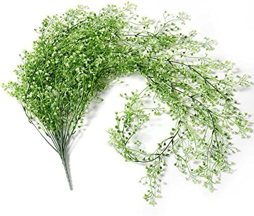 Sunrisee 41.3'' Artificial Hanging Vine String Fake Plant for Home Garden Wall Decoration, 1 Pack (White)