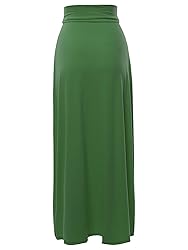 Basic Foldable High Waist Floor Length Maxi Skirts