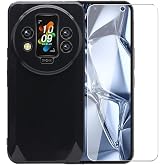 WDMYLFTW Case for Oukitel WP200 Pro + Glass Screen Protector Tempered Film - Transparent Silicone Soft Flexible Bumper Shockproof TPU Protective Cover Shell for Oukitel WP200 Pro (Black)