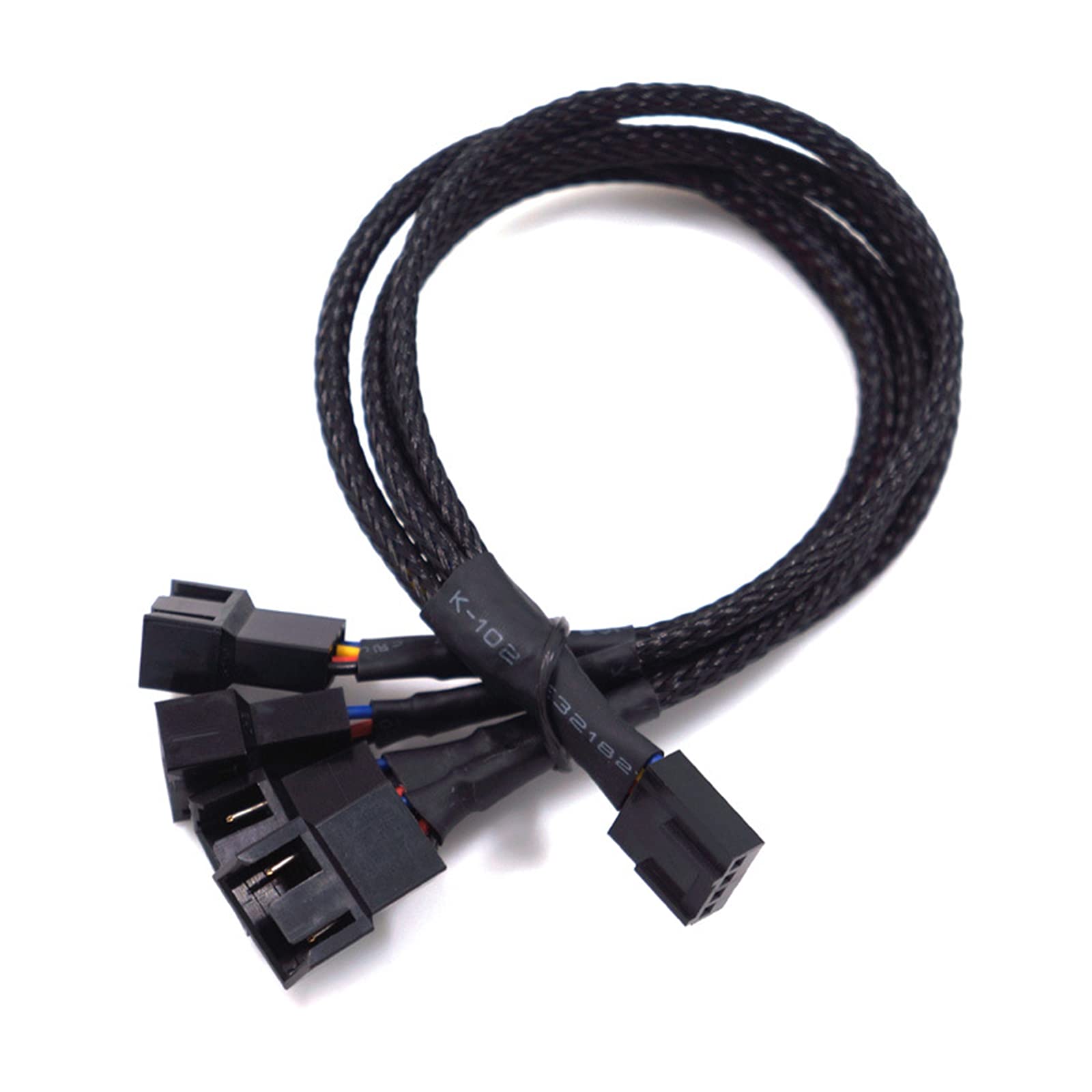 PWM Fan Splitter Cable, 4 Pin Fan Splitter CPU 4PIN PWM Cooling Fan 1 To 3 Adapter Cable, 27CM (1PACK 1-4)