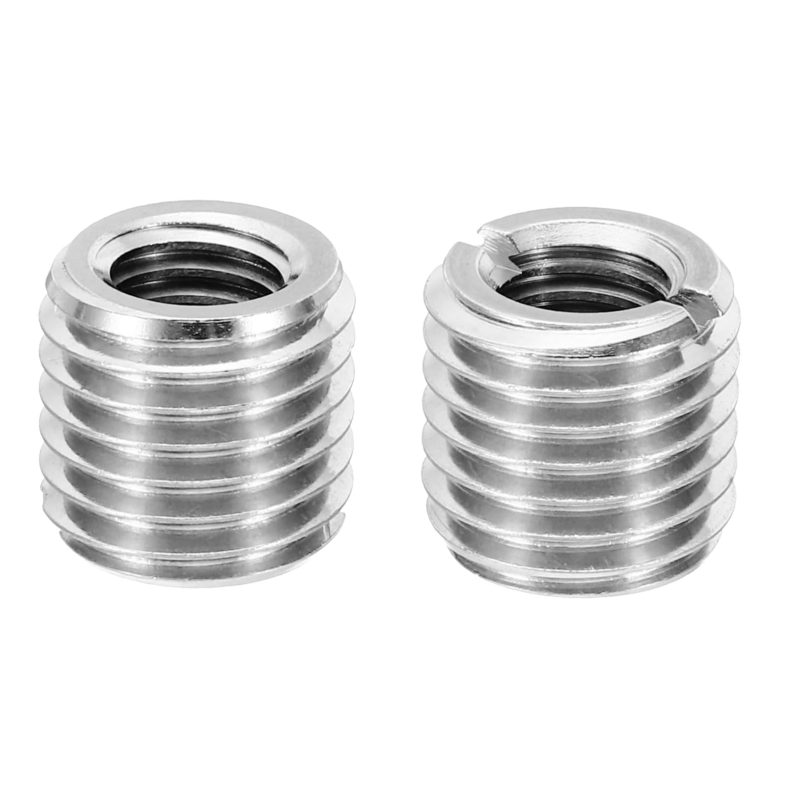 PATIKIL Thread Adapters Sleeve Reducing Nut, 2 Pcs M16xM10x15mm Male to Female Repair Insert Nut Screw Reducer Conversion Stainless Steel Fastener, Silver Tone — image 1