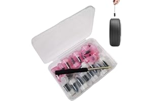 Tire Fix Rubber Nail Kit,Fast Plug with Screwdriver - Tire Screw Plug Repair Kit with 2 Sizes - for Bike, Car, Truck, Motorcy
