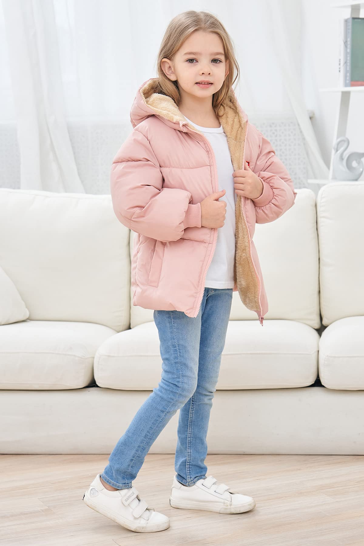 UNICOMIDEA Baby Winter Coat with Hooded Toddler Boys Girls Puffer Jackets for 12M-5T