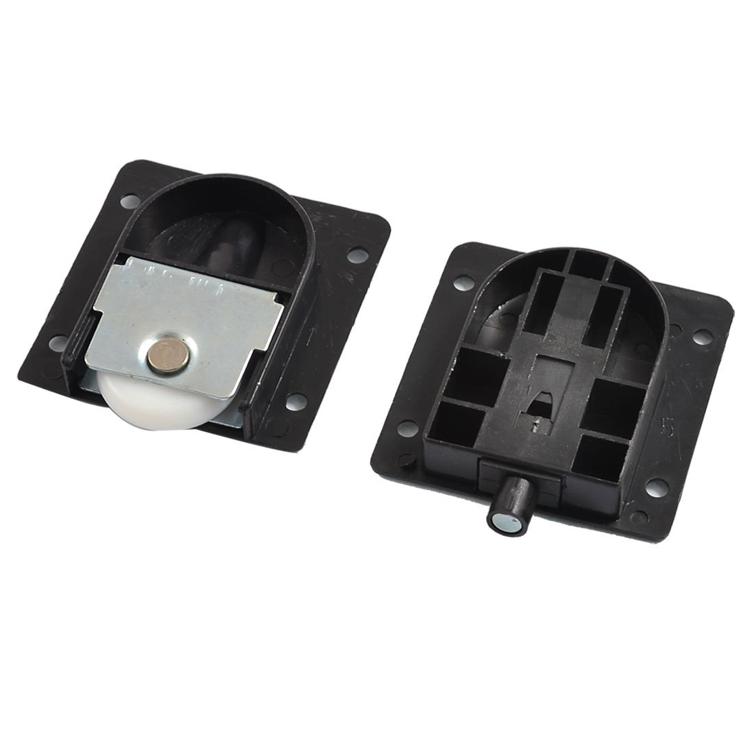 2 Pcs 23mm Diameter White Nylon Wheel Wardrobe Sliding Door